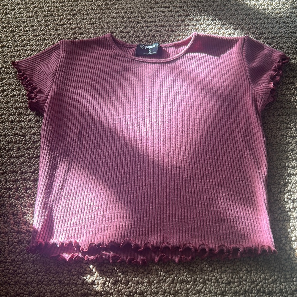 Ruffled Pink Croptop